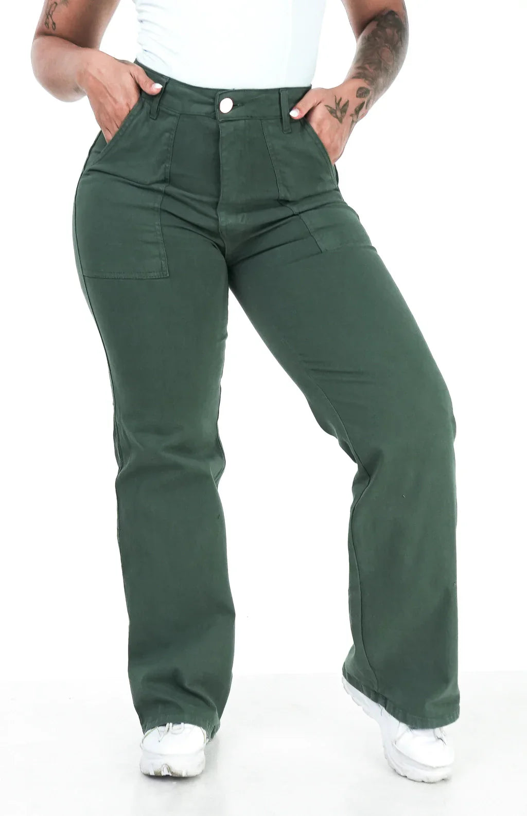 CALÇA FEMININA - WIDE LEG VERDE