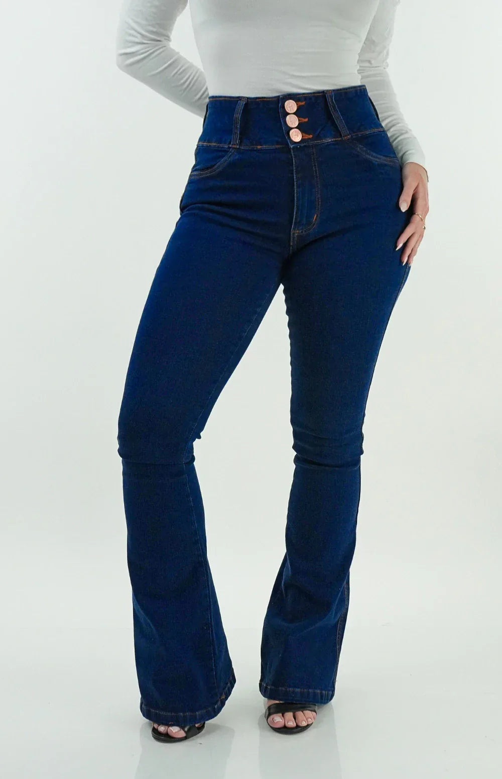 CALÇA JEANS FEMININA - FLARE TRIMODELADORA BLUE