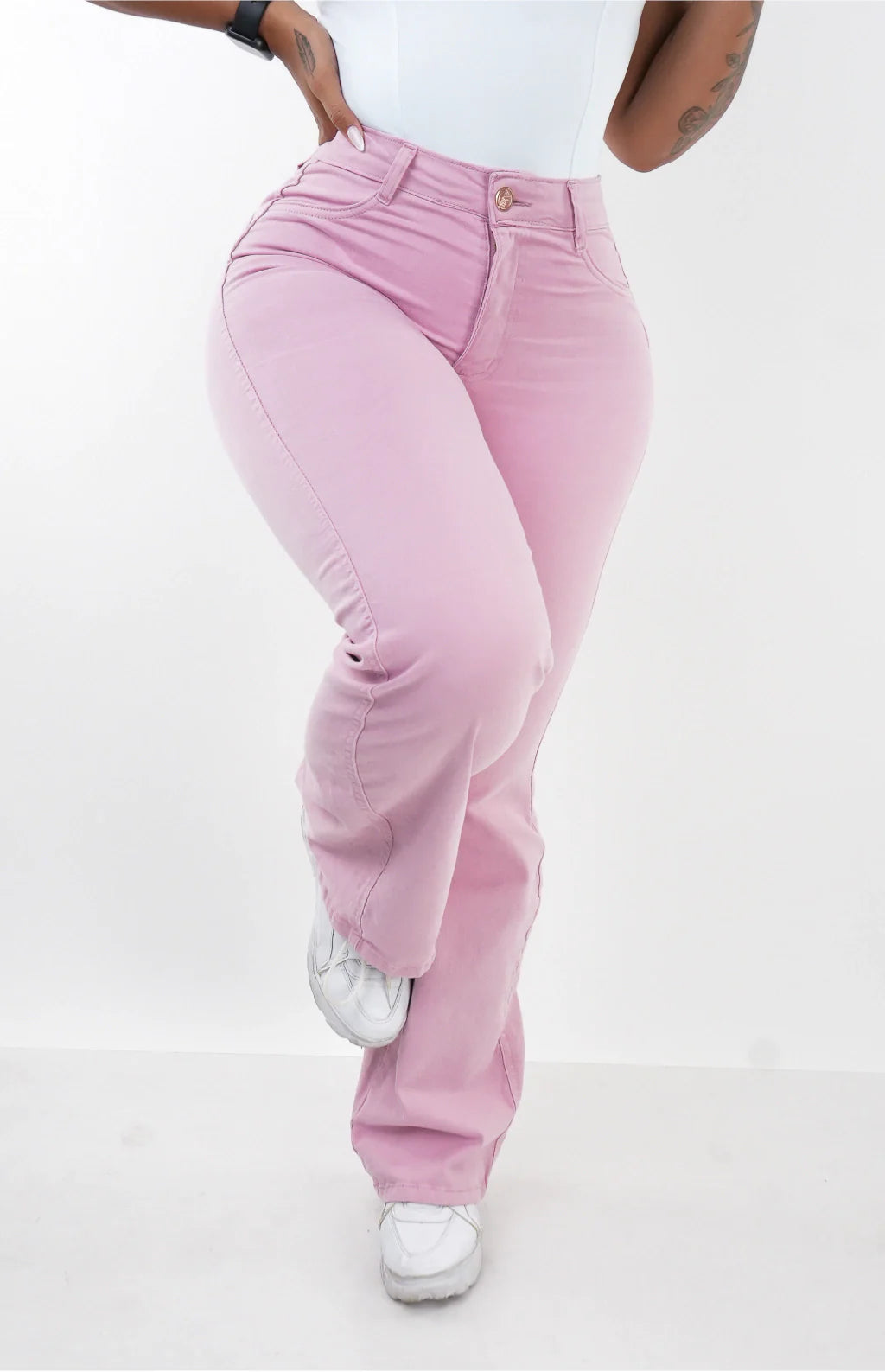 CALÇA FEMININA - WIDE LEG ROSA BEBÊ