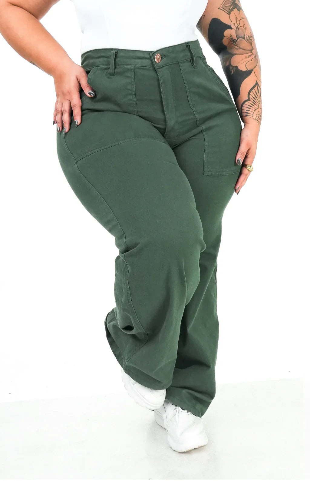 CALÇA FEMININA - WIDE LEG VERDE