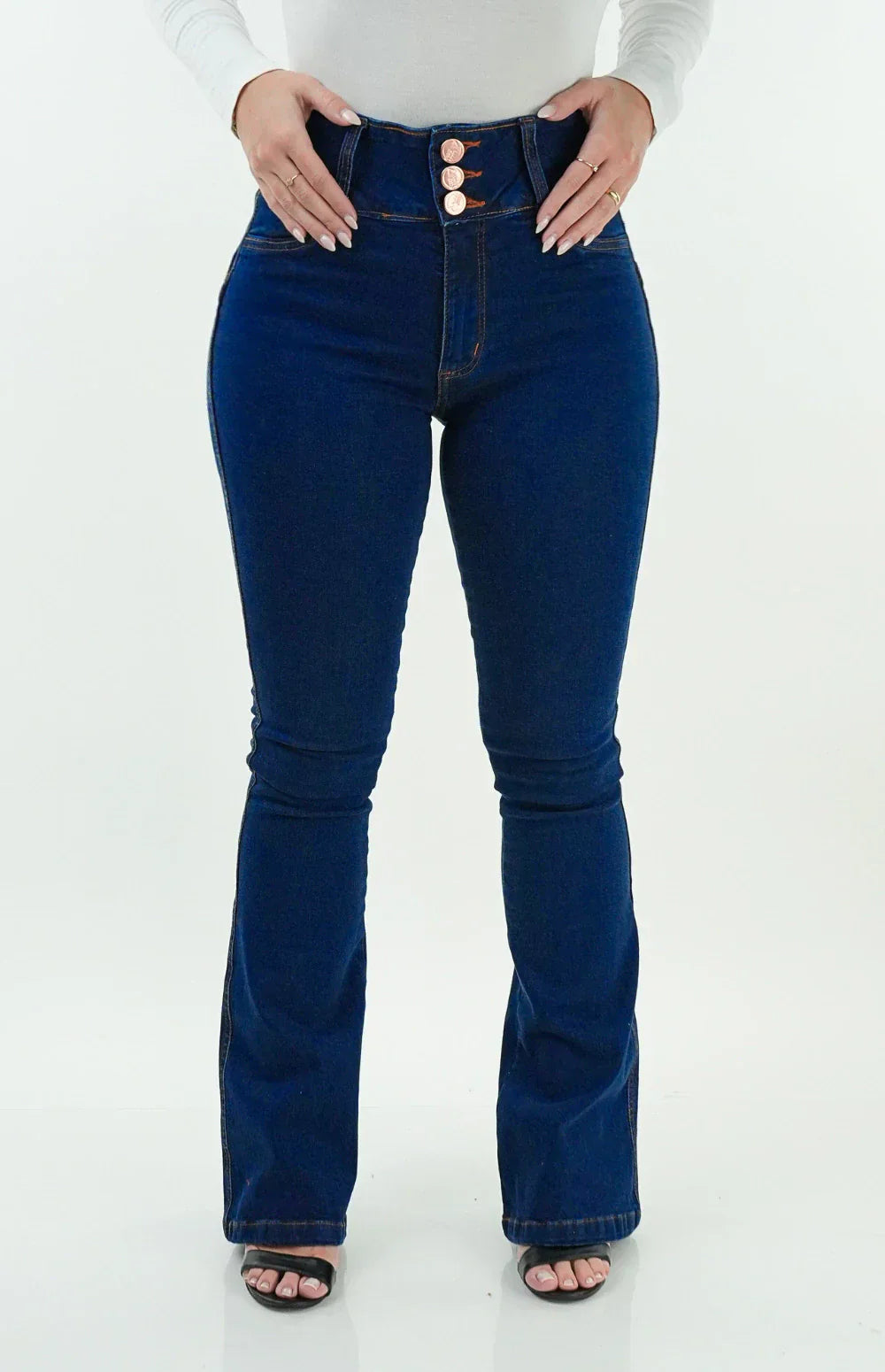 CALÇA JEANS FEMININA - FLARE TRIMODELADORA BLUE