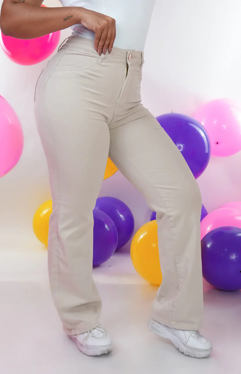 CALÇA FEMININA - WIDE LEG NUDE CHIC