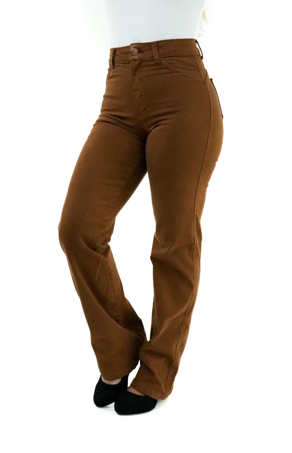 CALÇA JEANS FEMININA - RETA MARROM