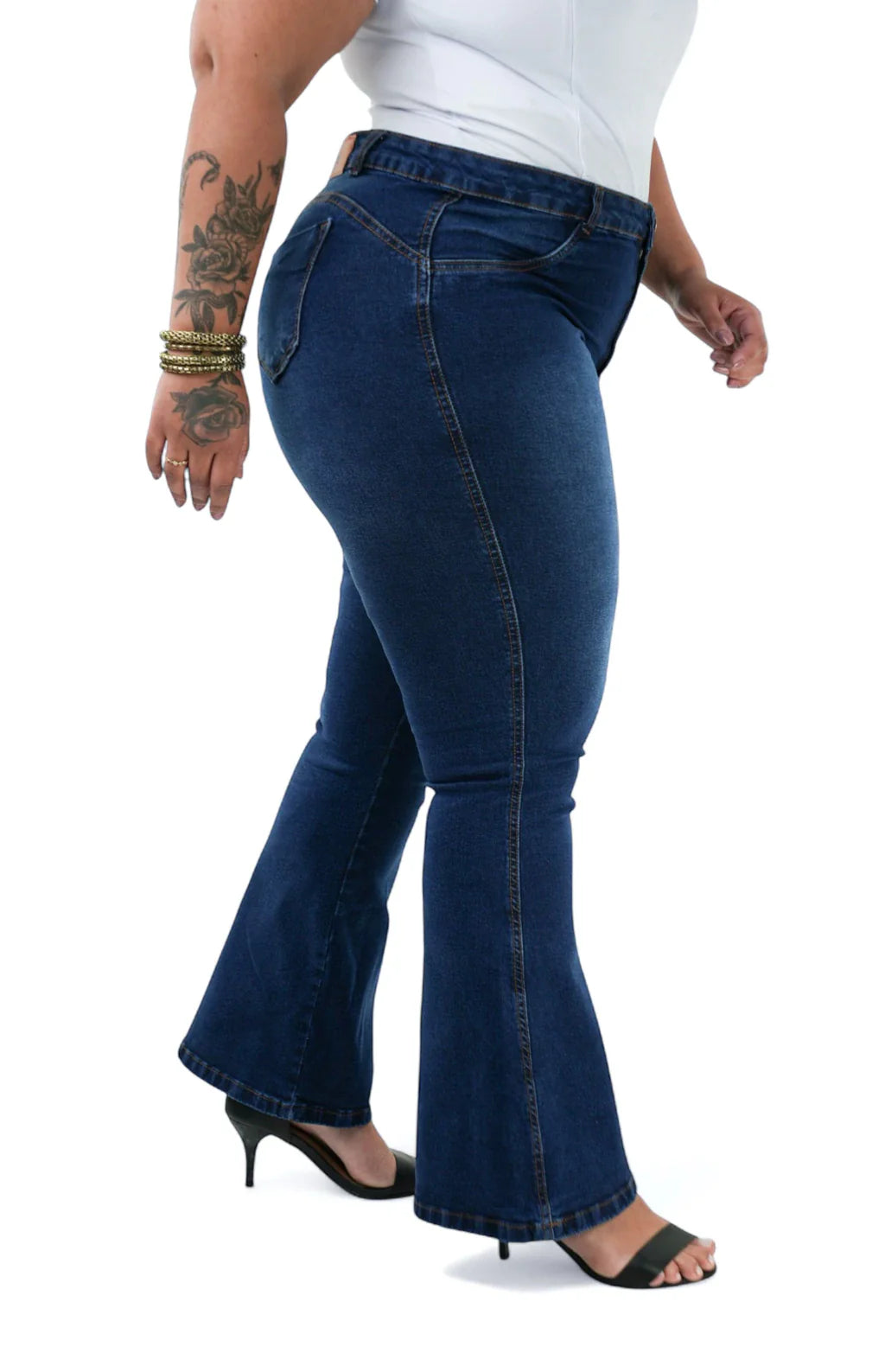 CALÇA JEANS PARA BAIXINHAS PLUS SIZE - FLARE BLUE CHIC