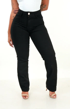 CALÇA JEANS FEMININA - RETA PRETA INTENSE