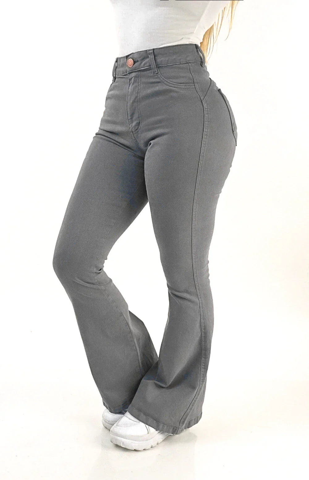 CALÇA JEANS PARA BAIXINHAS FLARE - CINZA