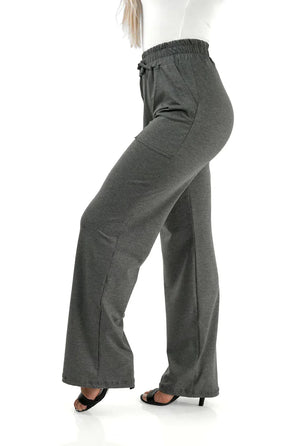 CALÇA PANTALONA CINZA MESCLA - CAIMENTO SOLTINHO