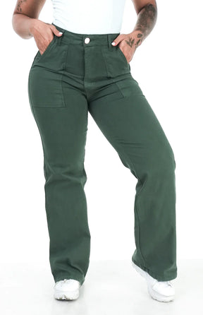 CALÇA FEMININA - WIDE LEG VERDE