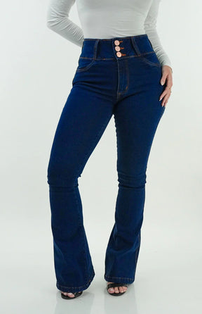 CALÇA JEANS FEMININA - FLARE TRIMODELADORA BLUE