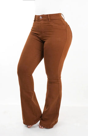 CALÇA FEMININA - FLARE TERRACOTA