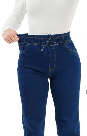 CALÇA JEANS FEMININA - WIDE LEG CINTURA ELÁSTICA POWER