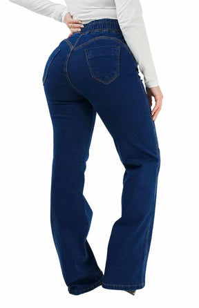 CALÇA JEANS FEMININA - WIDE LEG CINTURA ELÁSTICA POWER