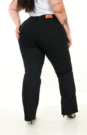 CALÇA JEANS FEMININA - RETA PRETA INTENSE