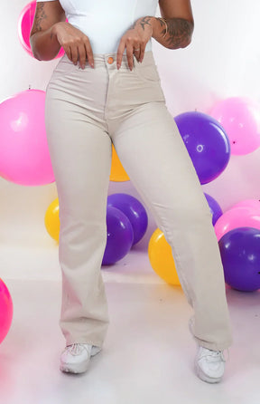 CALÇA FEMININA - WIDE LEG NUDE CHIC