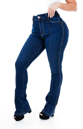 Calça Jeans Feminina - Flare com Nervura frontal