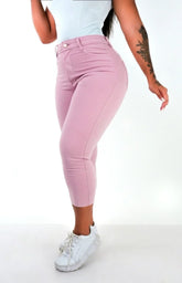 CALÇA JEANS FEMININA - CAPRI ROSA BEBÊ
