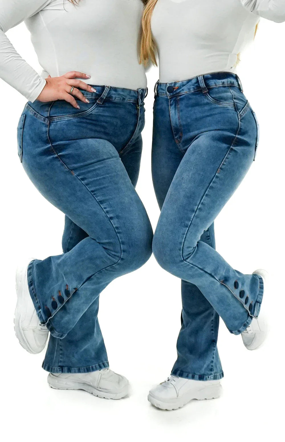 CALÇA JEANS PARA BAIXINHAS - FLARE LAZULLI BOTÕES FORRADOS