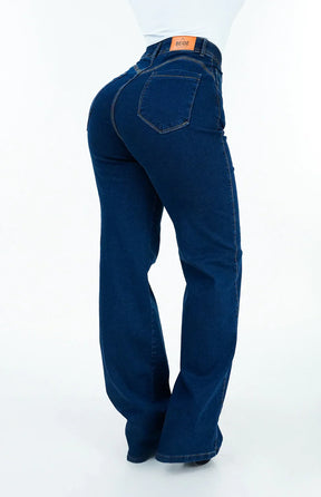 CALÇA JEANS FEMININA - WIDE LEG COM ELASTANO