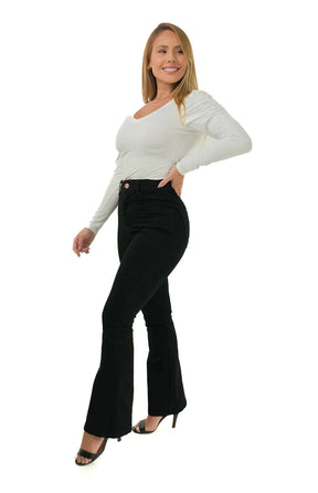 CALÇA JEANS PARA BAIXINHAS - FLARE PRETA INTENSE