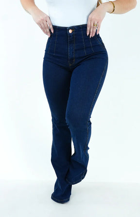 CALÇA JEANS FEMININA - FLARE HIPER MODELADORA CURVES