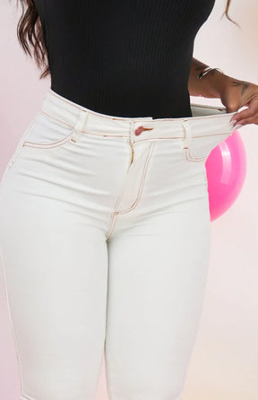 CALÇA FEMININA - SKINNY OFF WHITE