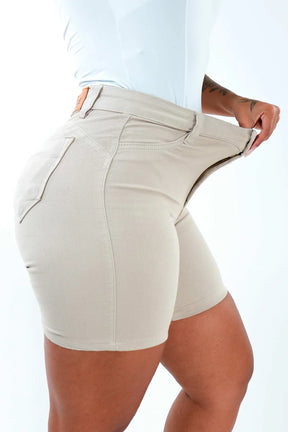 SHORTS JEANS MEIA COXA - NUDE CHIC